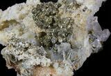 Blue Barite, Quartz, Pyrite and Chalcopyrite - Morocco #42220-4